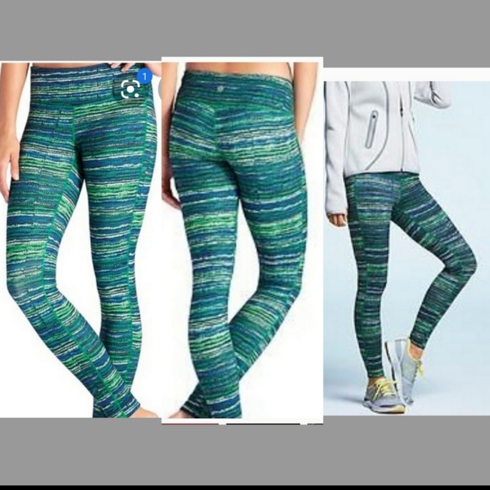 Athleta Retreat Chatarunga Green and Blue Leggings - Picture 2 of 6